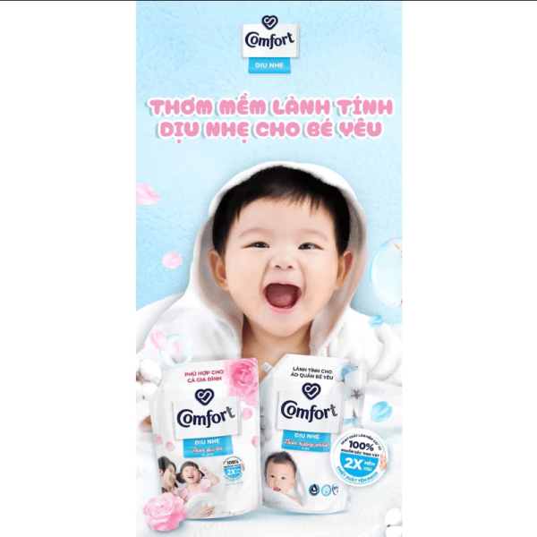103CFO COMFORT 1LX Dịu Nhẹ Thơm Dịu Êm 1.2L/9 túi