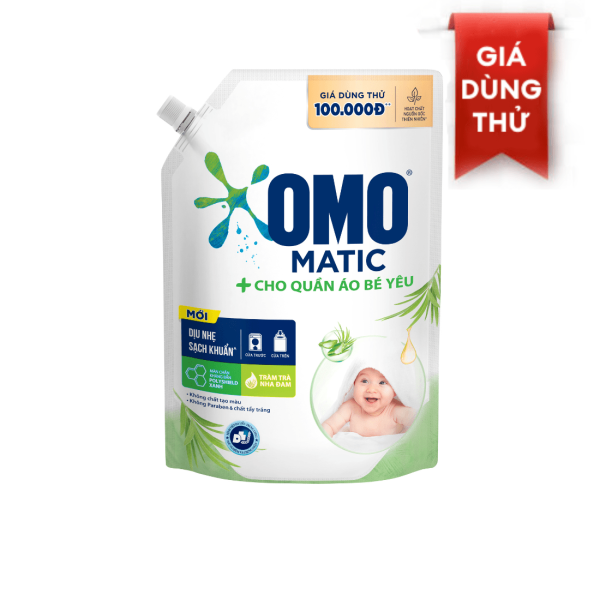 101OMO Nước Giặt Cho Quần Áo Bé Yêu 1.8Kg/4 túi