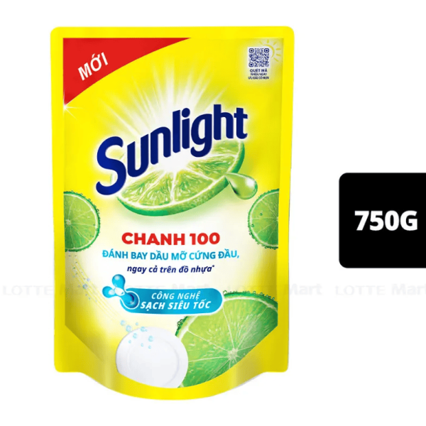 104SUNLIGHT Nước Rửa Chén Chanh túi 750g/18 túi