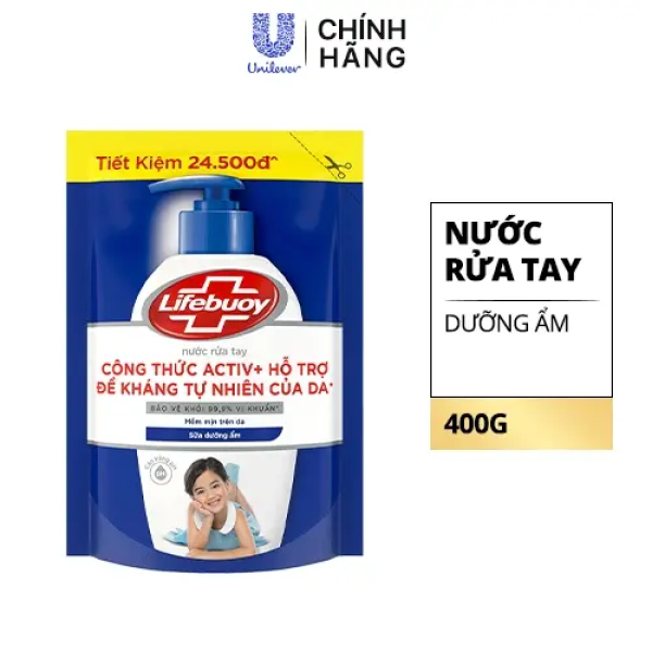 107LIFEBUOY Nước Rửa Tay Vitamin Sữa Dưỡng Ẩm 400g/24 túi