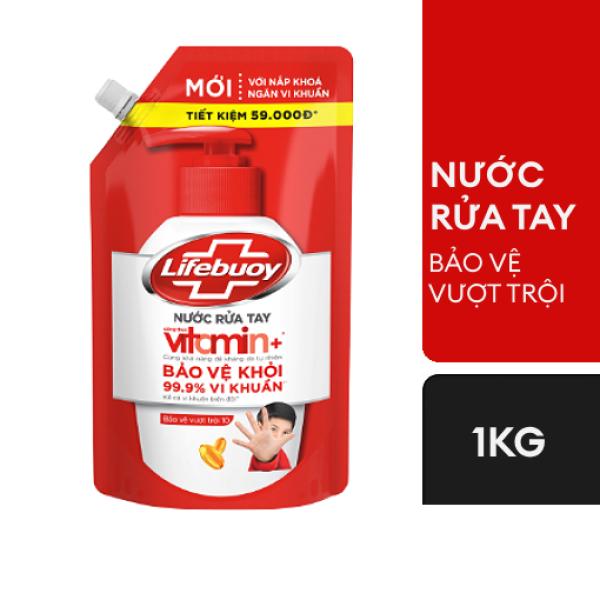 107LFB LIFEBUOY Nước Rửa Tay Vitamin Bảo Vệ Vượt Trội 1kg/12 túi