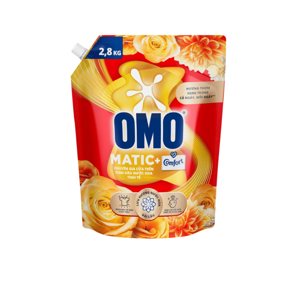 101OMO Nước Giặt MG Cửa Trên Tinh Dầu N.Hoa Tinh Tế 2.8kg/4 túi