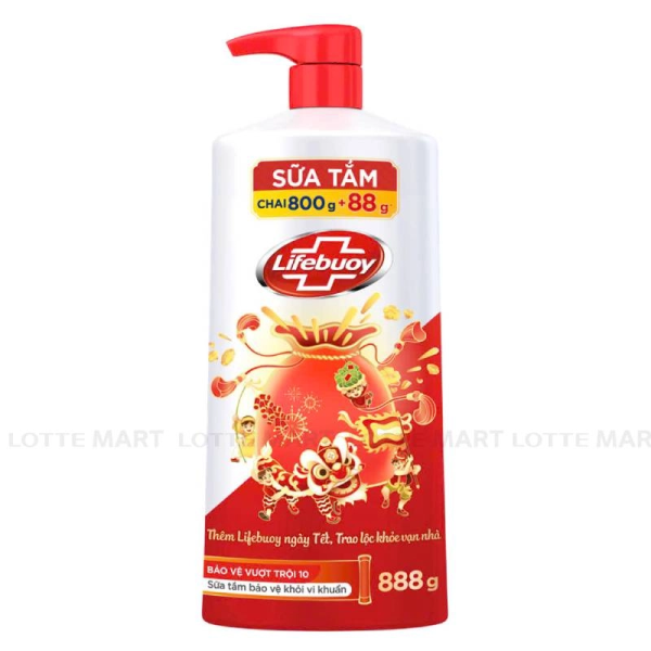 107LFB LIFEBUOY Sữa Tắm Bảo Vệ Vượt Trội 10 Tết 888G/12 Chai