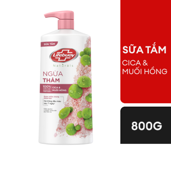 107LFB LIFEBUOY Sữa tắm Cica & Muối Hồng 800g /12 Chai