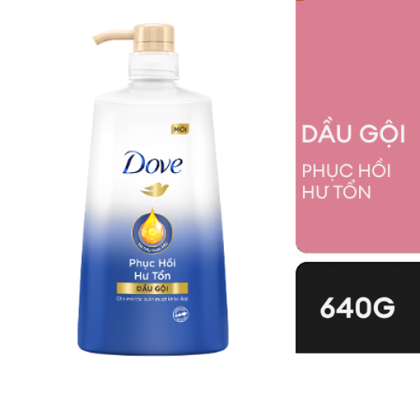108DOVE Dầu Gội Phục Hồi Tóc Hư Tổn 640g (1+1 Kem Xả 136g)/8 Bộ