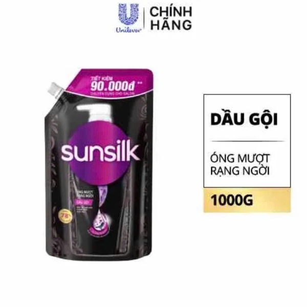 111SUNSILK Dầu Gội Óng Mượt Rạng Ngời (Đen) 1000g/8 Túi