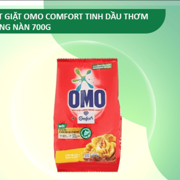 101OMO Bột Giặt Comfort Tinh Dầu Thơm Sang Trọng 700g/18 gói