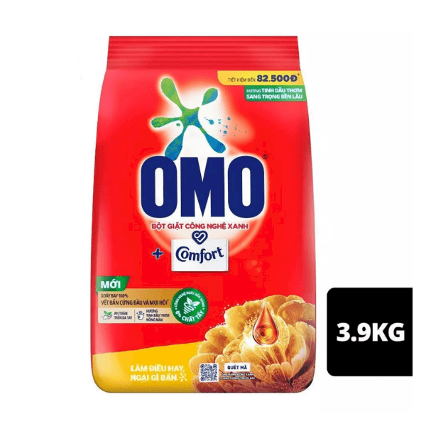 101OMO Bột Giặt Comfort Tinh Dầu Thơm Sang Trọng 3.9kg/3 gói