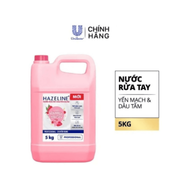 113HAZ Hazeline nước rửa tay yến mạch và dâu tằm 5kg/2 can