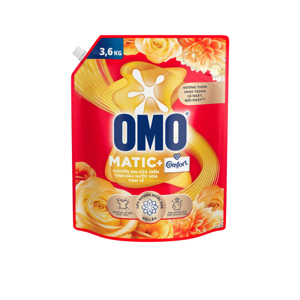 101OMO Nước Giặt MG Cửa Trên Tinh Dầu N.Hoa Tinh Tế 3.6kg/4 túi