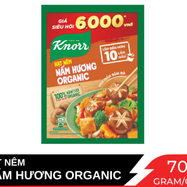 824KNORR Hạt Nêm Nấm Hương Organic 70g/72 gói