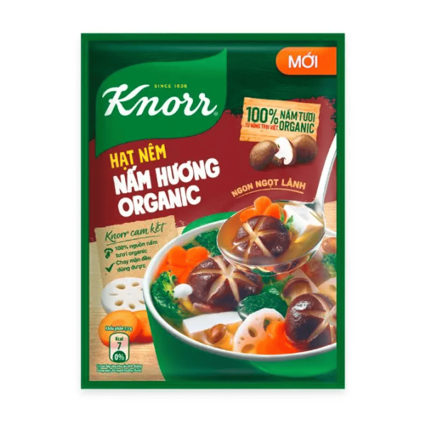 824KNORR Hạt Nêm Nấm Hương Organic 170g/38 gói
