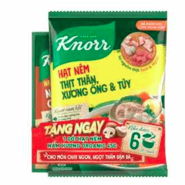 824KNORR Hạt Nêm Từ Thịt 400g (1+1KNORR 65g) Tết 25/16 bộ