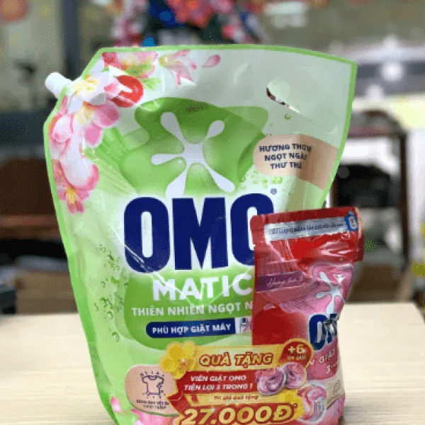 101OMO NGiặt T.Nhiên Ngọt Ngào 3.6kg (1+1OMO Viên Giặt 63g_6v)/4 Bộ