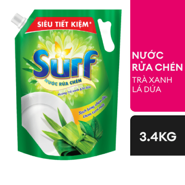 102SURF NRC Hương Trà xanh&Lá dứa 3.4kg/4 túi
