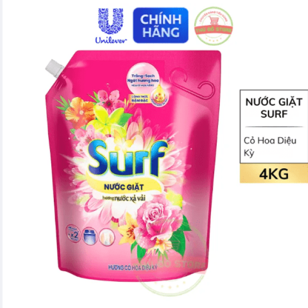 102SURF Nước Giặt Hương Cỏ Hoa Diệu Kì 4Kg/4 túi