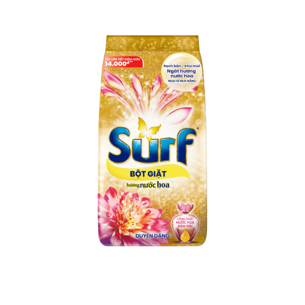 102SURF Bột Giặt Hương Nước Hoa Duyên Dáng 5.3kg/3-Gói