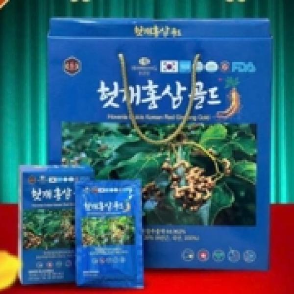 [Hộp xanh] Nước giải độc gan hồng sâm Gold HANKWANJANG - Hovenia Dulcis Korean Red Ginseng Gold 70ml x 30 gói (thùng 5)