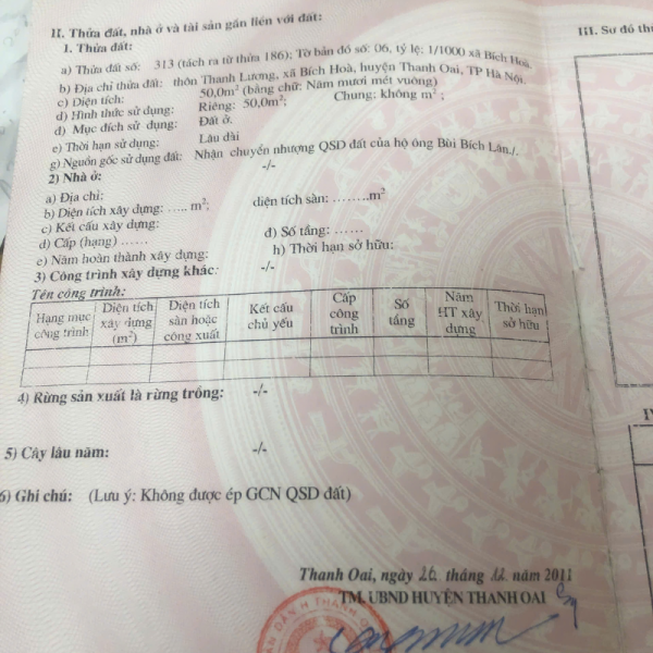 Bán Nhà 5 Tầng Thanh Lương – Bích Hòa, Thanh Oai – 50m², Sổ Đỏ Riêng, Giá Tốt